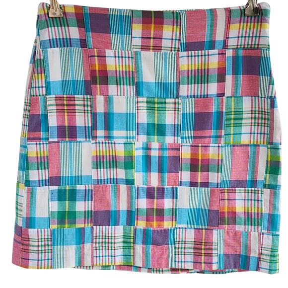 Talbots Petite Madras Plaid Patchwork Skirt sz 4P Summer Clueless Preppy Resort - Picture 1 of 5